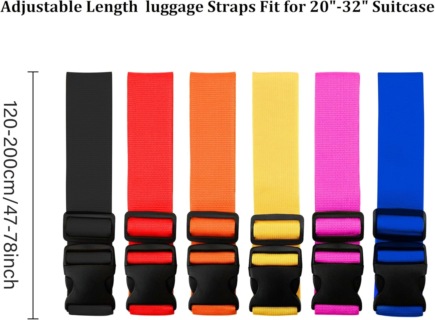 Travel Accessories Luggage Straps - Bright Color Adjustable Luggage Straps 2