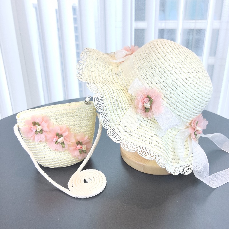 Girls 2pcs Straw Hat Solid Col - Travel Accessories For 6 Year Old recension och pris