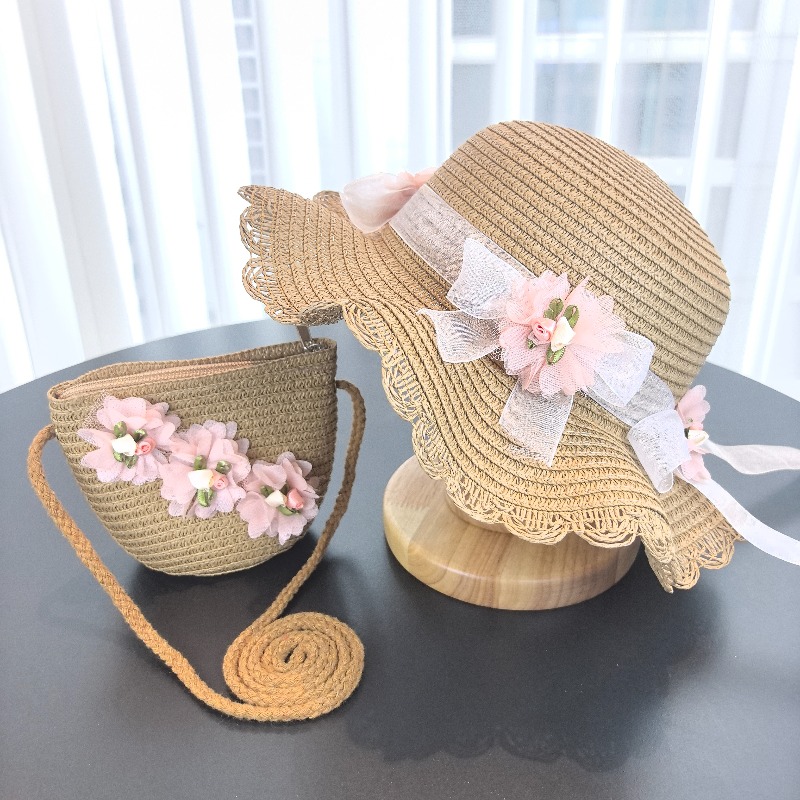 Girls 2pcs Straw Hat Solid Col - Travel Accessories For 6 Year Old recension och pris